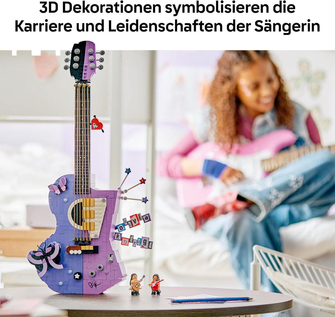 LEGO Editions Olivia Rodrigos Gitarre - 3D Modellbau mit 2 Minifiguren, Sternen &amp; Schmetterlingen -