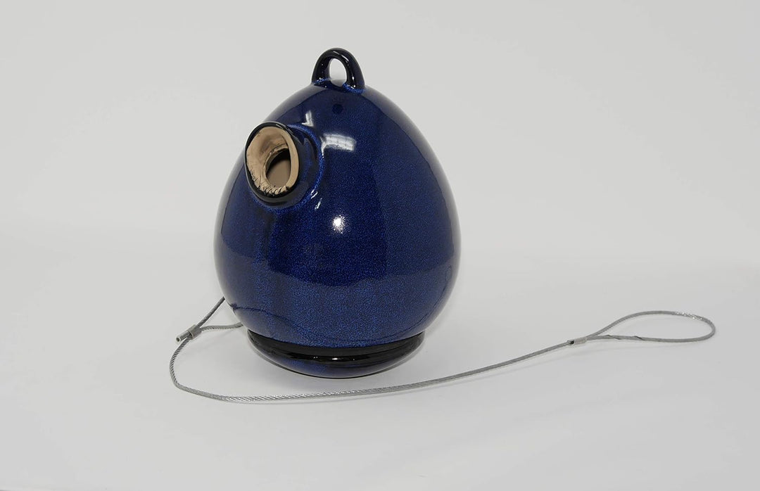 hochwertiges Design Keramik Vogelhaus - Nistkasten - Egg Marine