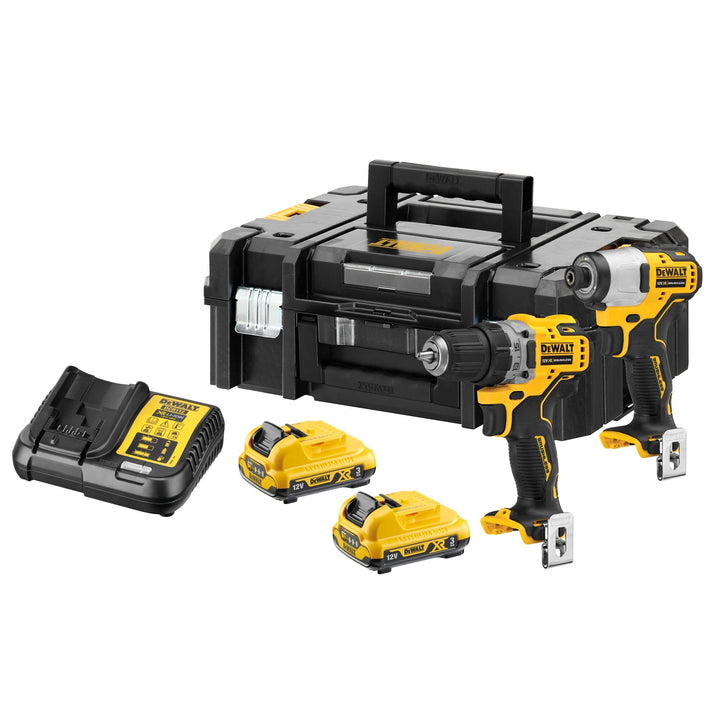 Dewalt DCK2110L2T-QW Akku-Schrauber-Set, 12V / 3Ah, Schwarz/Gelb