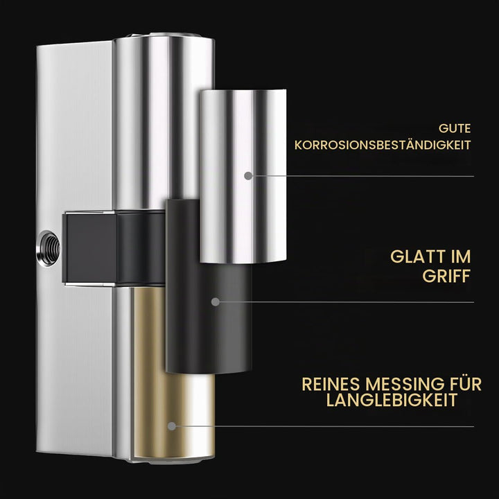 Bwintech 1 Stück 40/50mm Euro Messingzylinder, 90mm Schlüssel/Schlüssel zylinderschloss Mit 5 Horizo