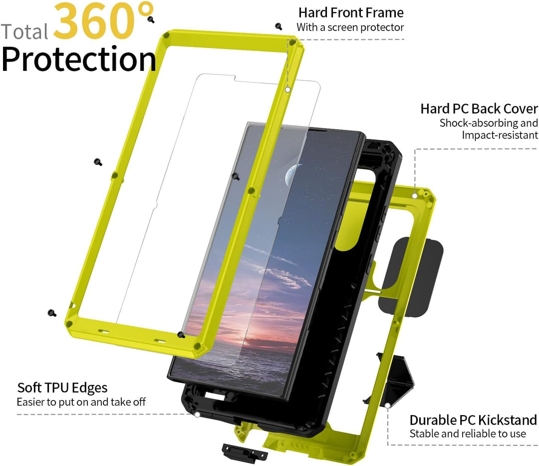 MIYIYQP Kompatibel mit Samsung Galaxy S24 Ultra 5G Handyhülle, Outdoor Powerful Hybrid Schutz stossf