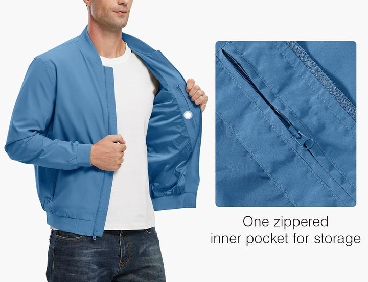 Herren Jacken Leichte Windbreaker Übergangsjacke Bomberjacke Frühling Herbst Fliegerjacke Stehkragen