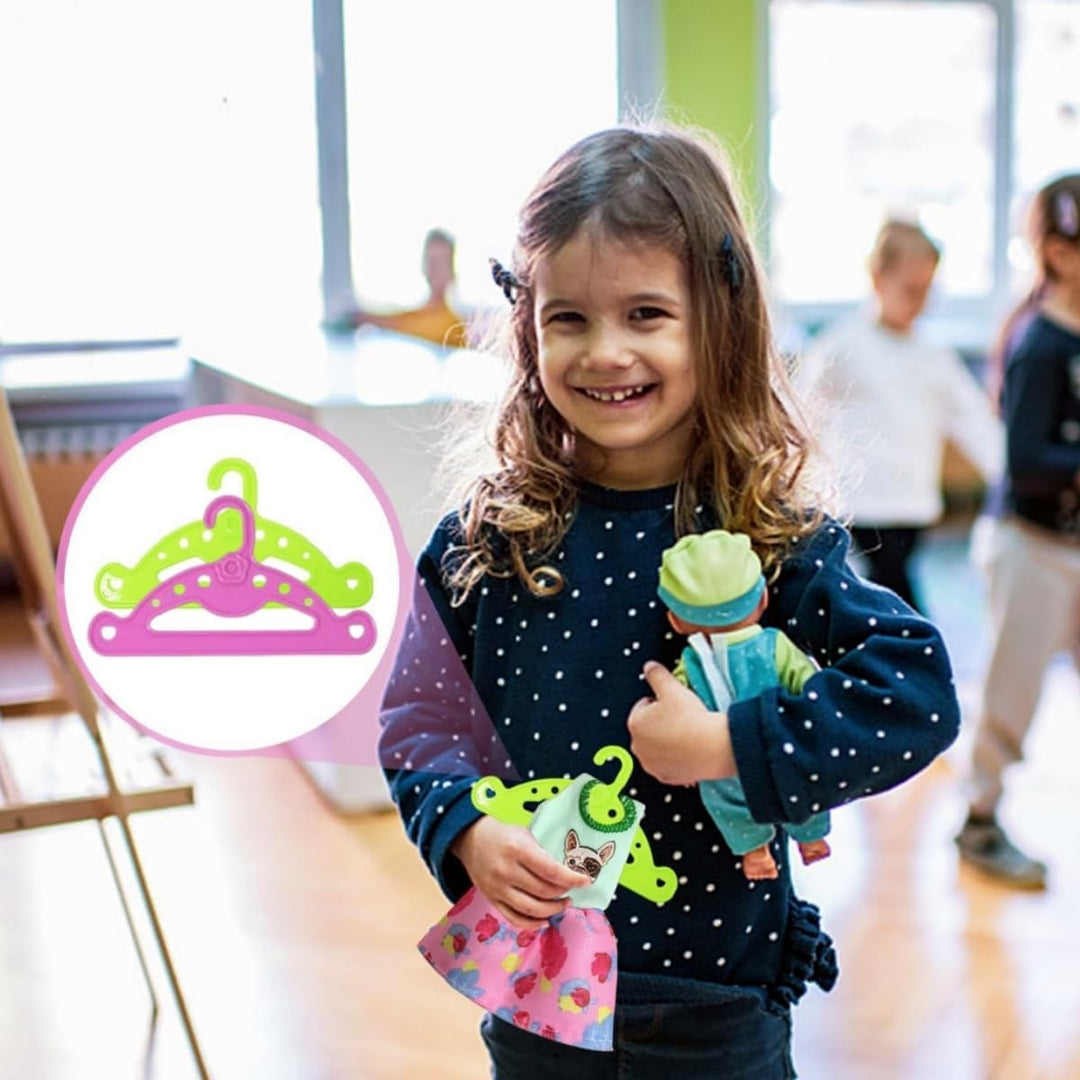 Baby Kleiderbügel,10 Stück Puppenkleiderbügel,Kunststoff Kleiderständer,Zubehör für den Puppenhausha