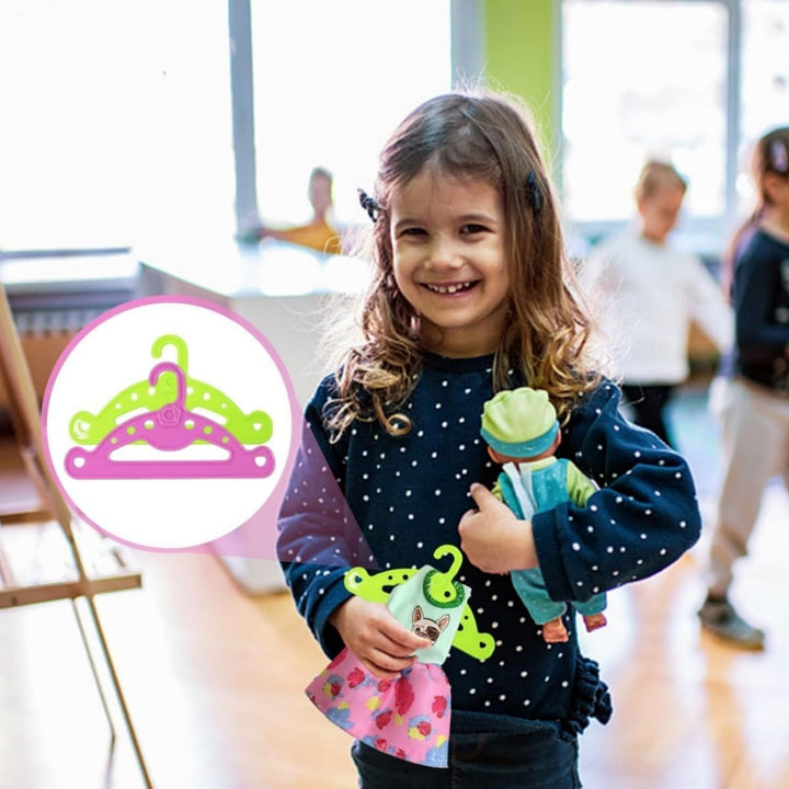 Baby Kleiderbügel,10 Stück Puppenkleiderbügel,Kunststoff Kleiderständer,Zubehör für den Puppenhausha
