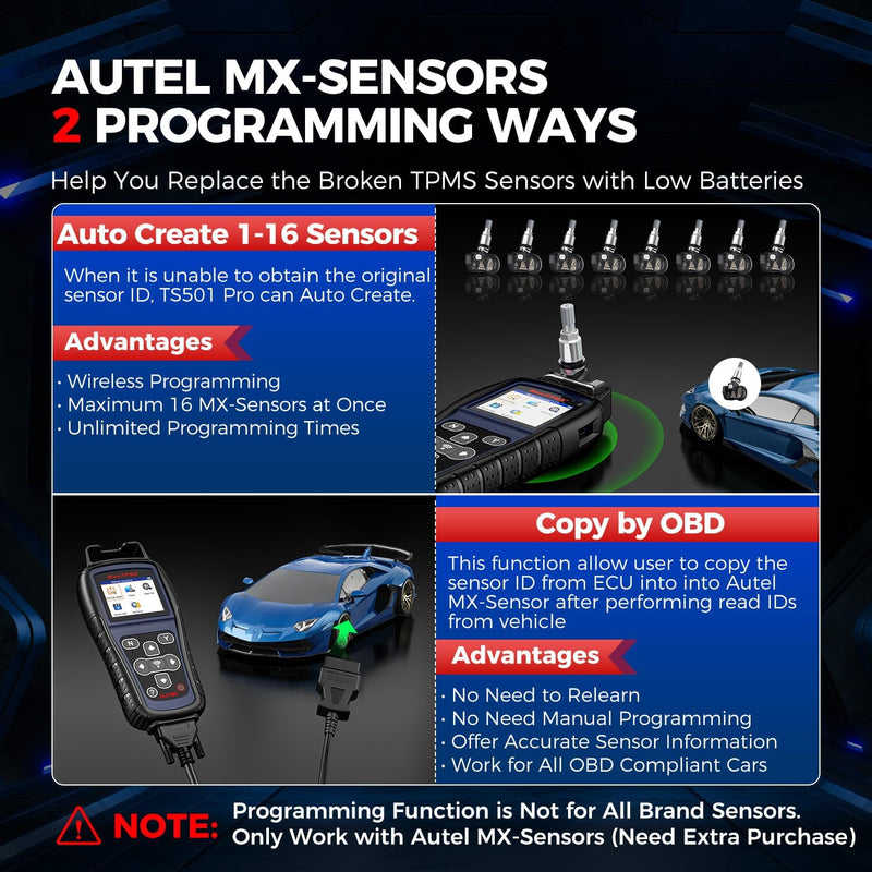 Autel MaxiTPMS TS501 2023 Neuestes TPMS-Neulerntool, Aktivierung Aller Markensensoren und Programmie