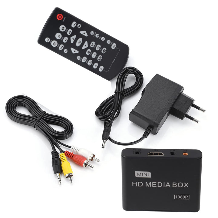 ciciglow Video Media Player, Full HD Box Media Player mit USB-Lesefunktion, Mobile Festplatte, SD-Ka