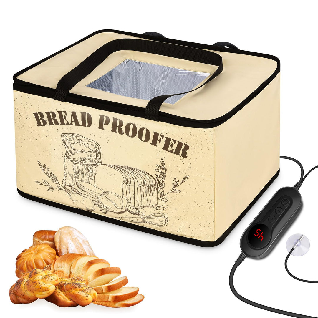 Brot Gärbox Sauerteig mit Heizung, Faltbare Brot Gärschrank, Einstellbare Temperatur und Timer, Heiz