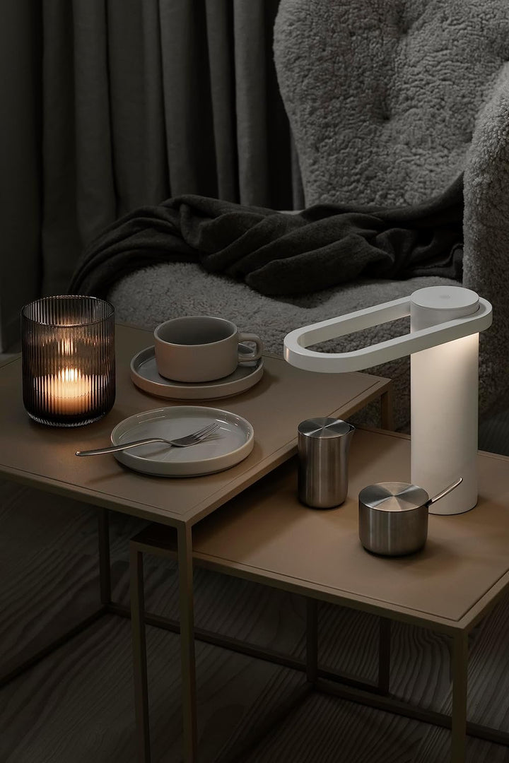 blomus -VEN- Windlicht Size L, sanfter Grauton, eleganter Blickfang als Windlicht oder Vase, Farbe S