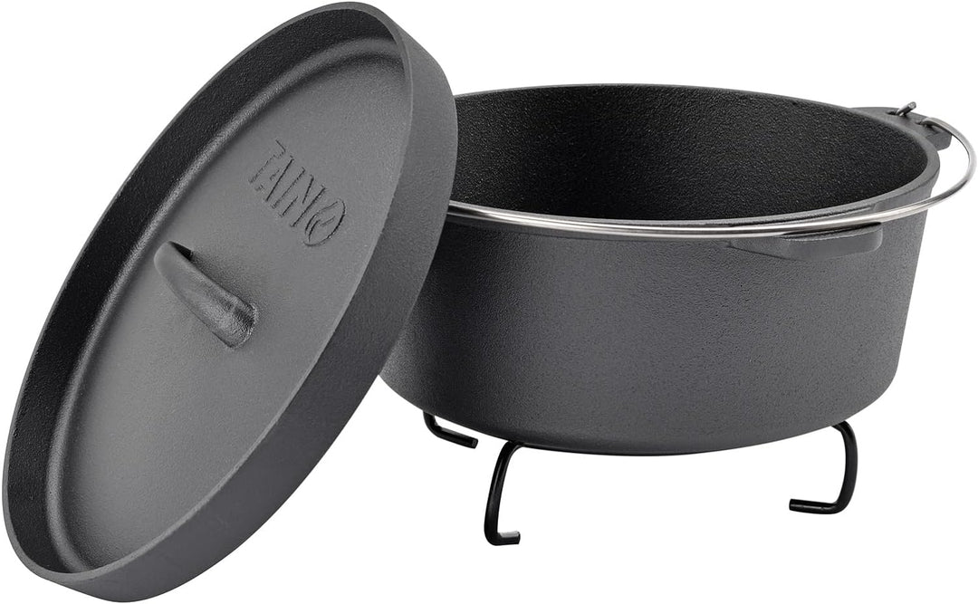 TAINO Dutch Oven Gusseisen-Topf Dopf Feuertopf Deckel-Heber Kochtopf (4 Liter)