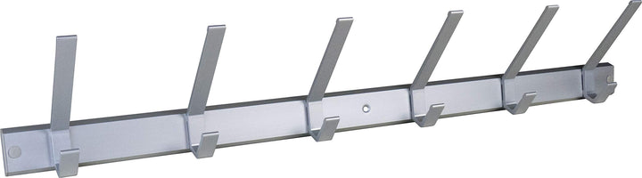 Hochwertige Garderobenleiste Hakenleiste Kleiderhaken Aluminium mit 6 Haken 690 x 40 mm = 3433