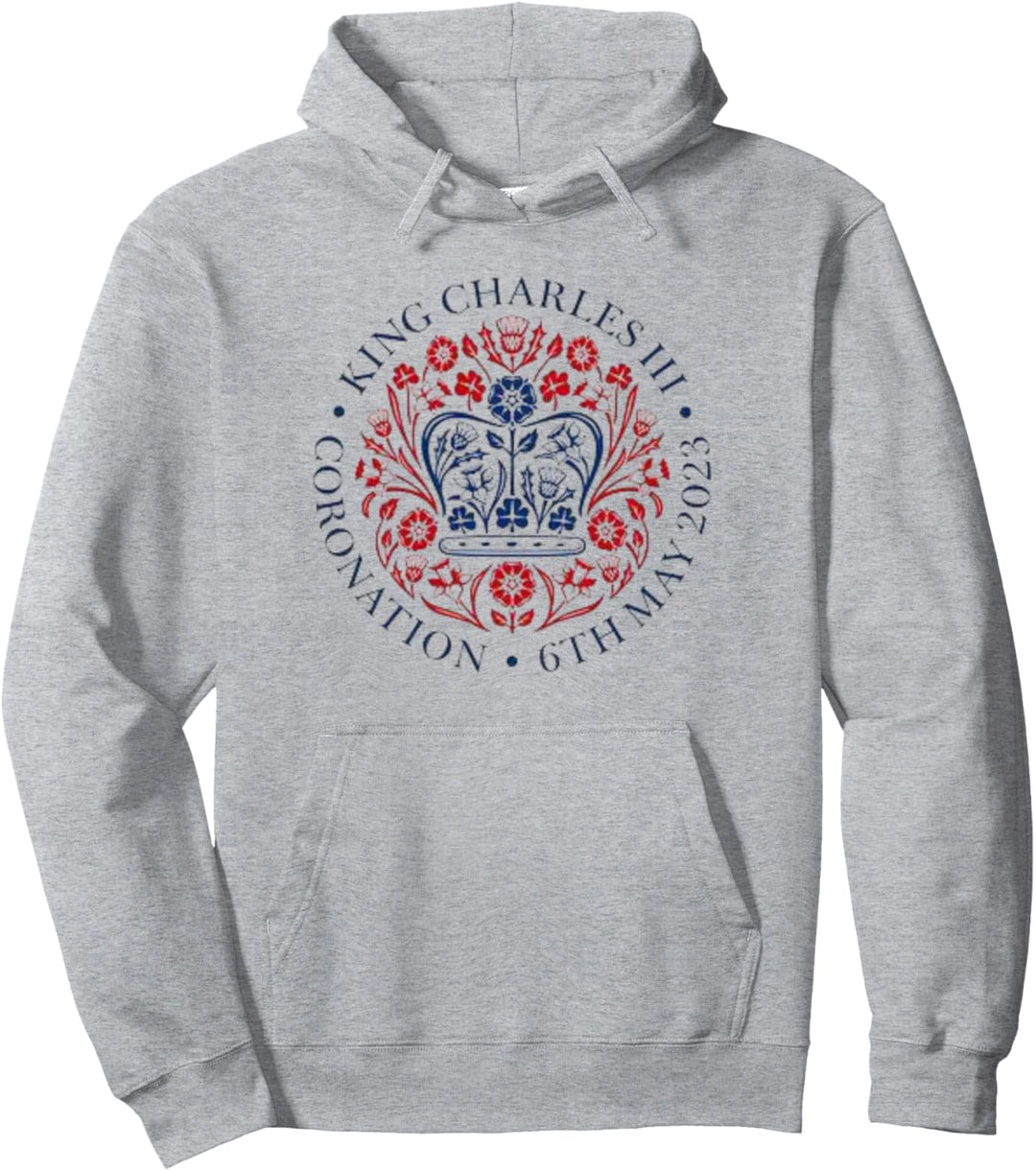 King Charles III Royal Coronation Logo 6. Mai 2023 Andenken Pullover Hoodie