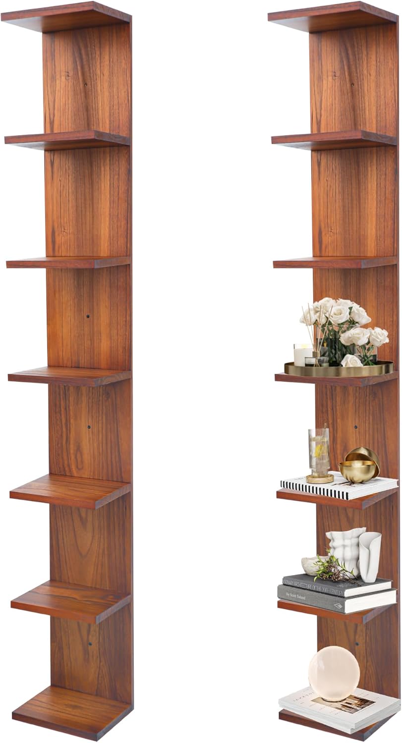 PHOENANCEE 7-stufiges Wandregal, vertikales Regal, Organizer Tall Tower Design dekoratives Wandregal