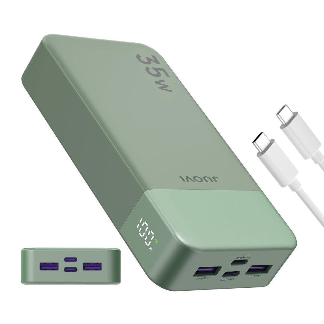 JUOVI J2651 Power Bank, 35W 20000mAh USB C In &amp; Out Power Bank, Akku-Pack mit QC3.0+PD3.0 35W High-S