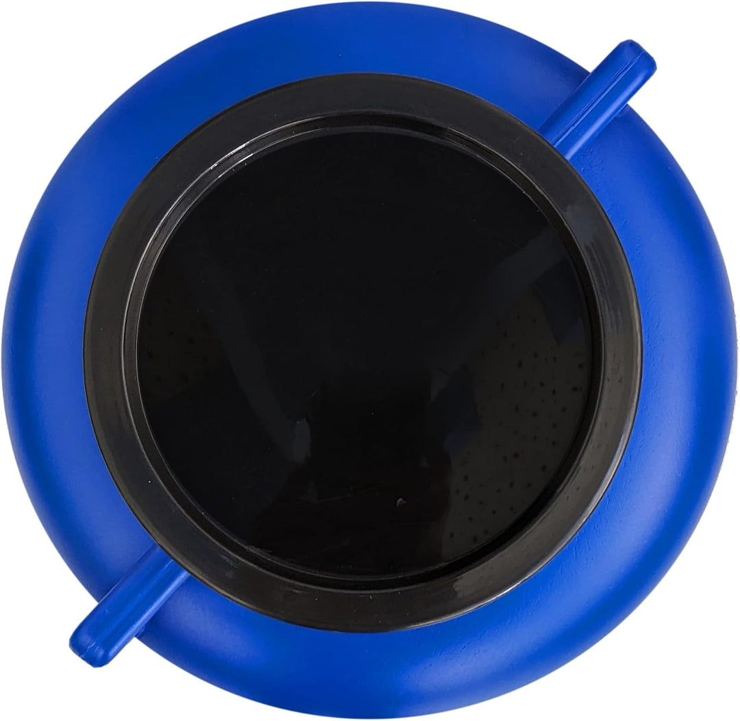 plasteo® 40 Liter Weithalsfass mit Deckel und Henkel Rund Blau, Lebensmittelecht und BPA-Frei, Futte