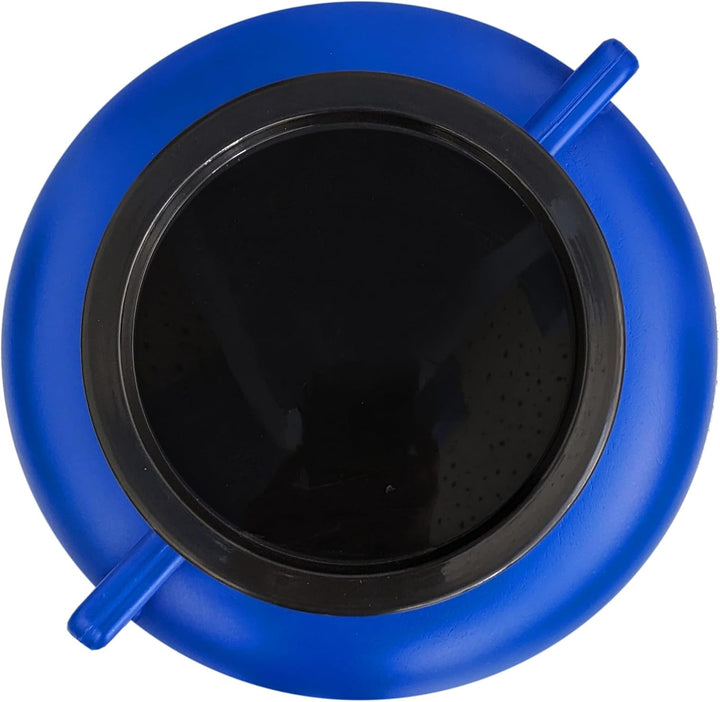 plasteo® 40 Liter Weithalsfass mit Deckel und Henkel Rund Blau, Lebensmittelecht und BPA-Frei, Futte