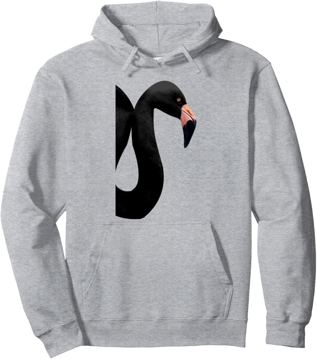 Pink Nosed Black Flamingo Cool Wader Animal Bird Lover Gift Pullover Hoodie