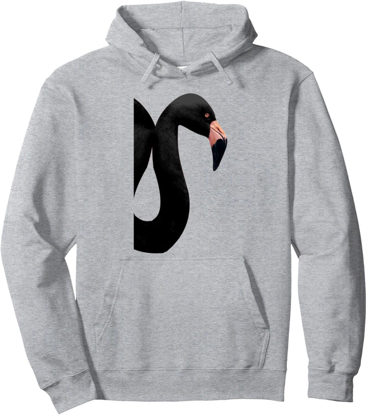 Pink Nosed Black Flamingo Cool Wader Animal Bird Lover Gift Pullover Hoodie