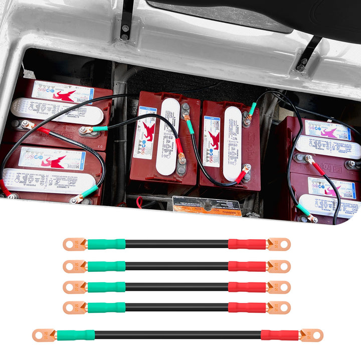 10L0L Batteriekabel-Set für Golfwagen, passend für EZGO TXT ab 1994 (5 Stück)