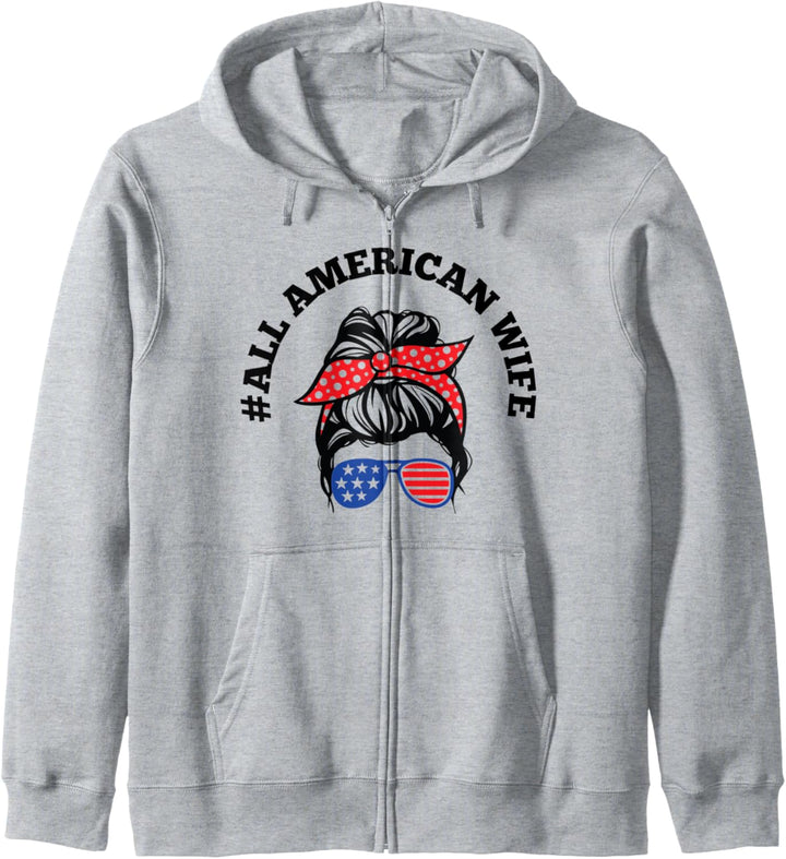 Alle amerikanische Frau 4. Juli USA Sonnenbrille Kapuzenjacke