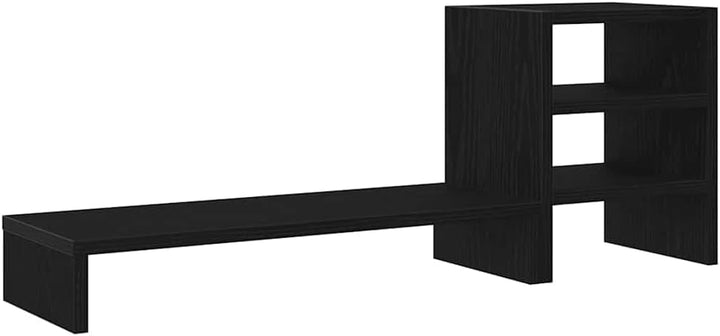 vidaXL Monitorständer mit Schreibtisch-Organizer Schwarz Eichen-Optik, Monitorerhöhung, Schreibtisch