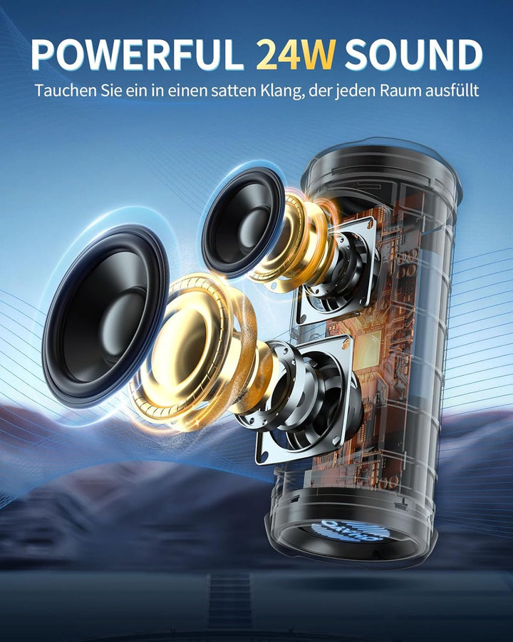 OHAYO Bluetooth Lautsprecher, Bluetooth Box mit RGB Licht, Musikbox mit Bluetooth 5.3, 3 Licht Modi,