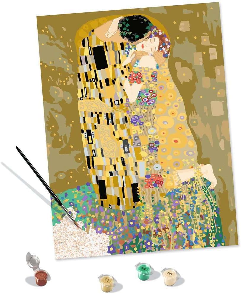 Ravensburger CreArt 23648 - Der Kuss (Gustav Klimt) - Malen nach Zahlen Erwachsene, DIY Malset mit P
