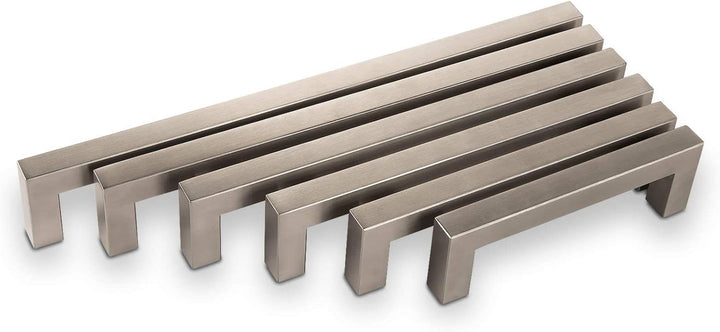 SOTECH 10 Stück Möbelgriffe E3 echt Edelstahl BA 384 mm (Profil 15 x 15 mm) Stangengriffe Relinggrif