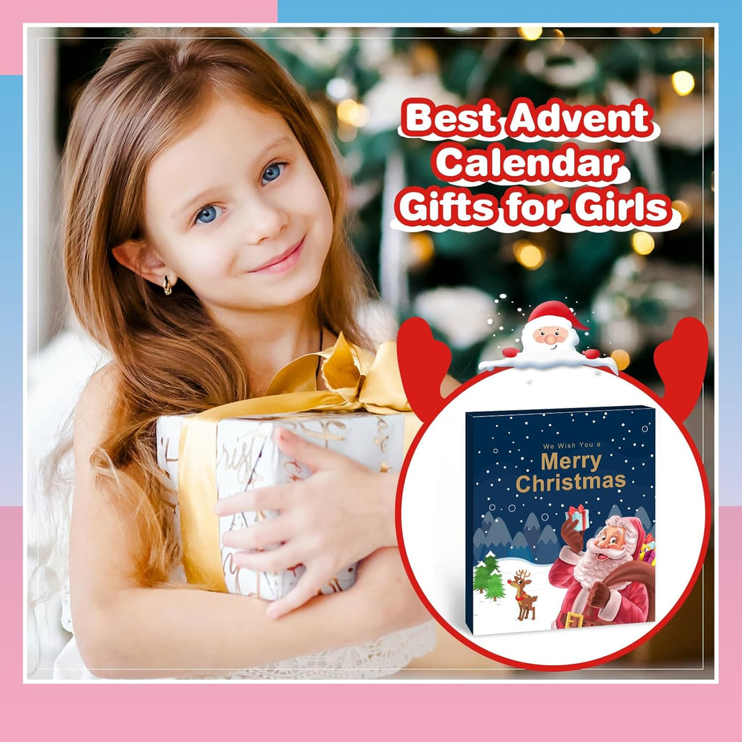 Adventskalender 2023 Kinder Mädchen, Schmuck Mädchen 24 Füllung Weihnachtskalender Basteln Geschenke
