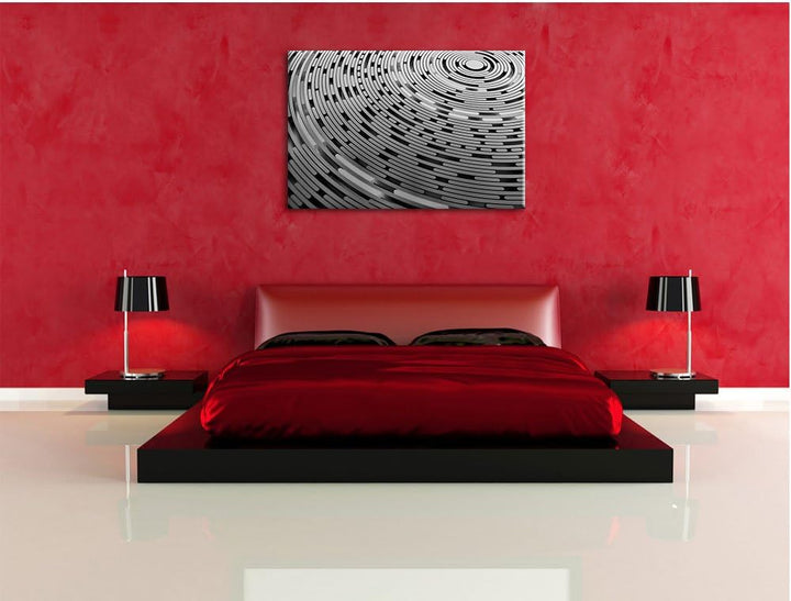 Pixxprint Abstrakte Schallplatte, Love Music als Leinwandbild/Grösse: 100x70 cm/Wandbild/Kunstdruck/