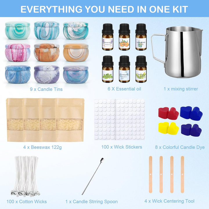 Kerzen Selber Machen Set, DIY Kerzenherstellung Kit 234 Pcs, Bastelset Diy Set Erwachsene, Candle Ma
