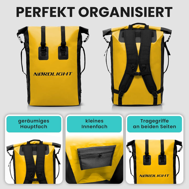 Nordlight Wasserdichter Rucksack Dry Bag 35l - Roll Top Rucksack mit gepolstertem Tragegurt, wasserd