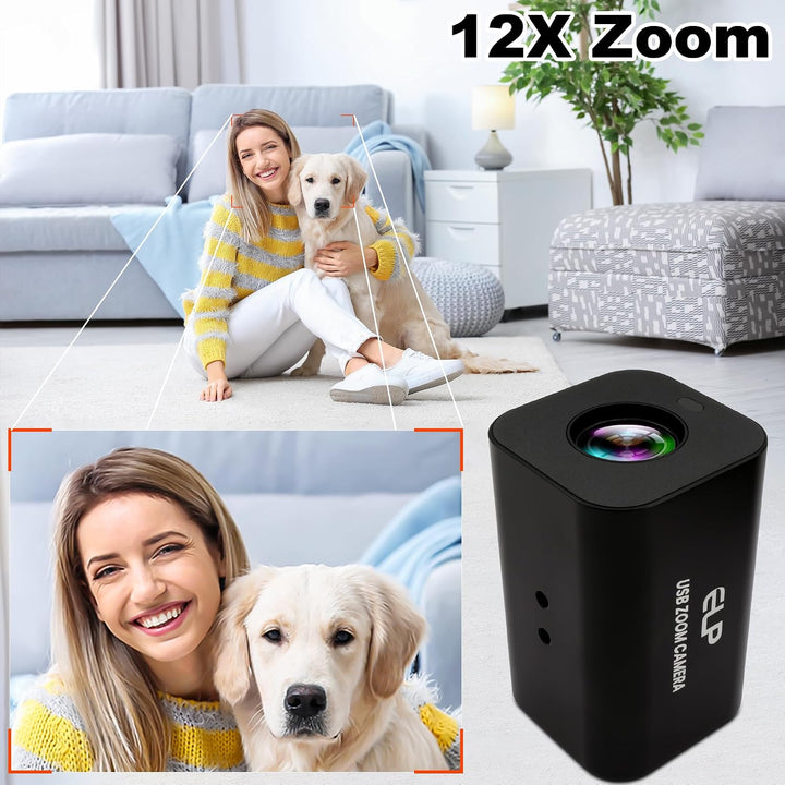 ELP HDMI 12x Zoom USB-Kamera 4K Autofokus 60FPS High-Speed-Webcam USB HDMI Simultane Ausgabe PC-Kame