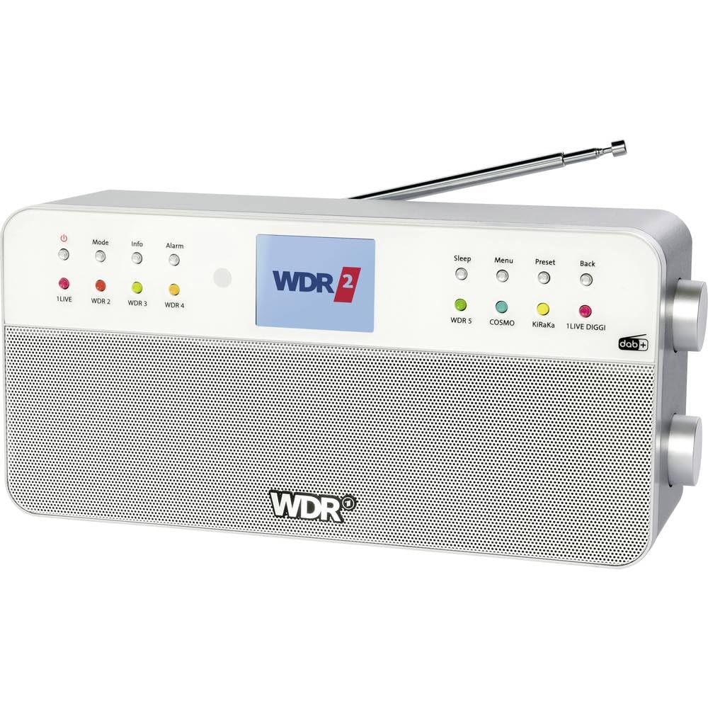 WDR-Radio - 8 Speichertasten für WDR-Sender - Fernbedienung - Bluetooth - Kopfhöreranschluss - Farbd