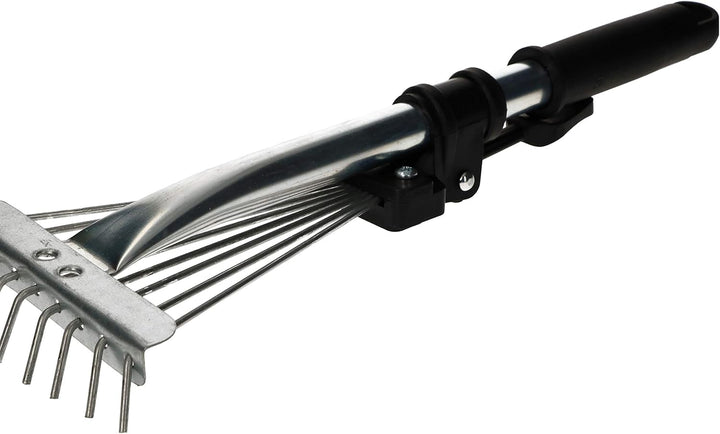 KOTARBAU® Robuster Fächerbesen 20 cm aus Metall Verstellbar 25 - 100 mm Minirechen mit 9 Zinken Laub