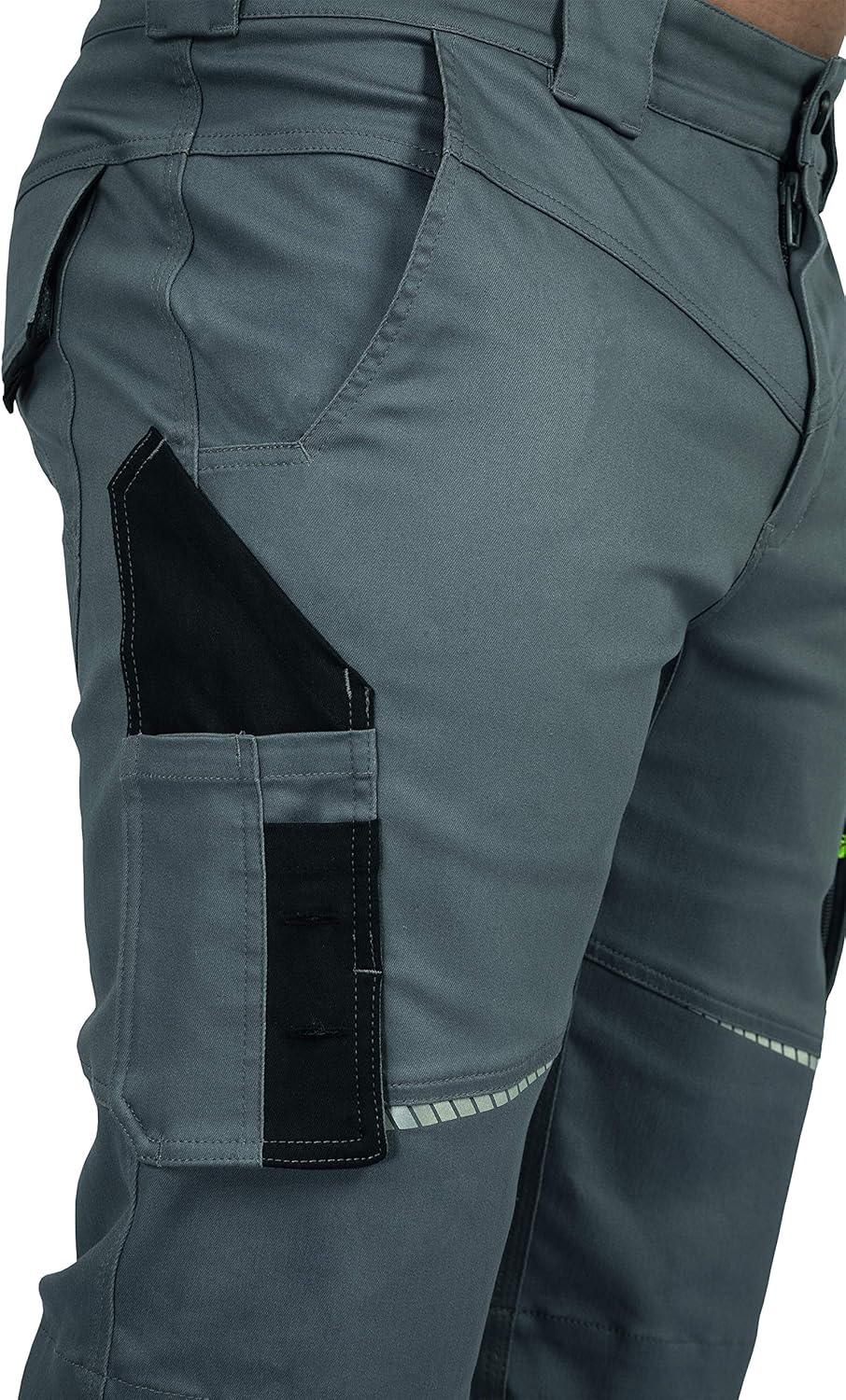 LEIB WÄCHTER Flex-Line Arbeitshose Bundhose Premium grün-schwarz mit Spandex … 24 Grau/Schwarz, 24 G