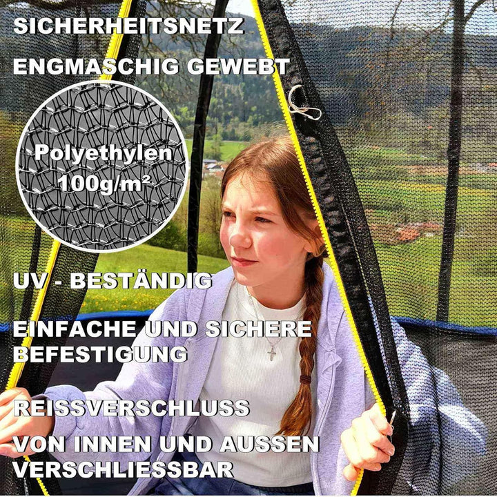Baunsal® Trampolin Sicherheitsnetz Ø 183 185 244 250 275 277 300 305 366 370 335 337 396 400 427 430