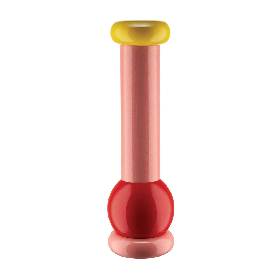 Alessi MP0210 2 Salz-/Pfeffer-und Gewürzmühle aus Buchenholz, 100 Values Collection, Steel, Rosa, Ro
