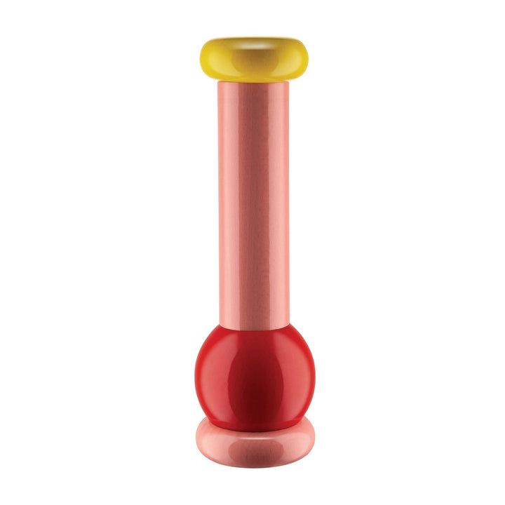 Alessi MP0210 2 Salz-/Pfeffer-und Gewürzmühle aus Buchenholz, 100 Values Collection, Steel, Rosa, Ro