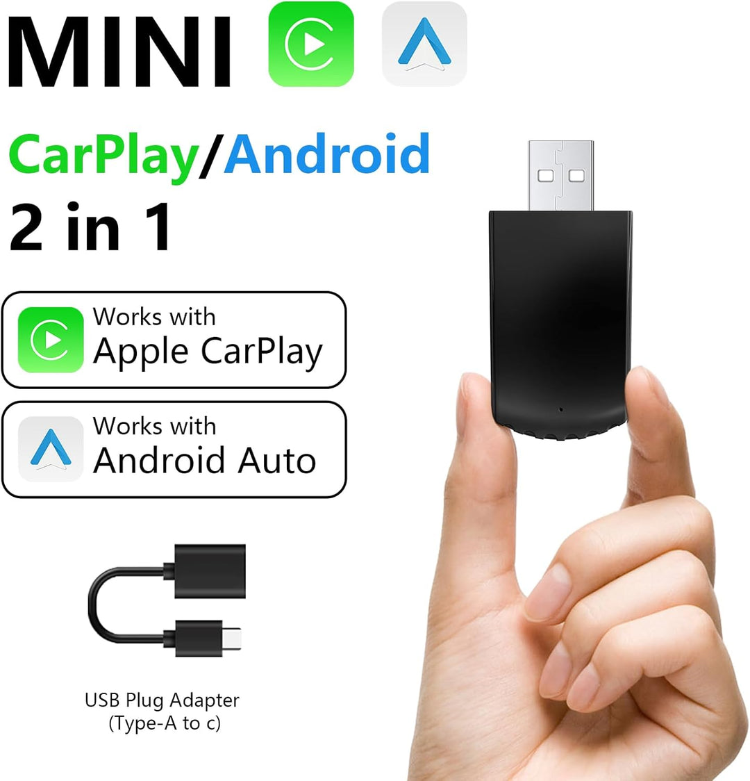 Ezonetronics 2-in-1 Wireless CarPlay & Wireless Android Auto Adapter, Mini & Stabiler, Plug and Play