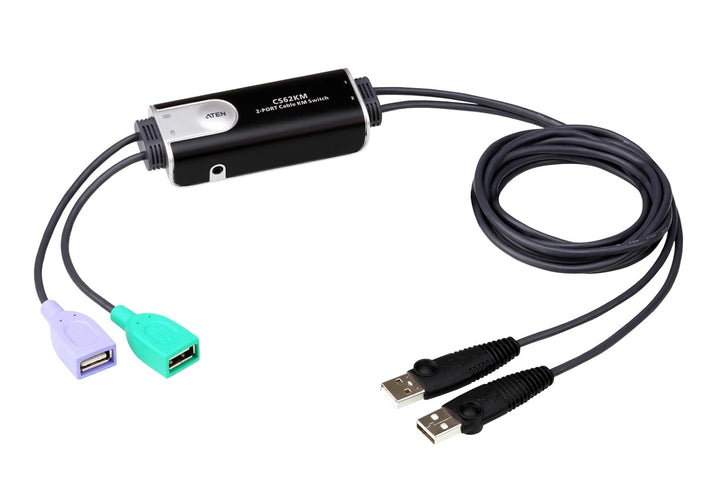 ATEN CS62KM 2-Port grenzenloser KM Switch, schwarz