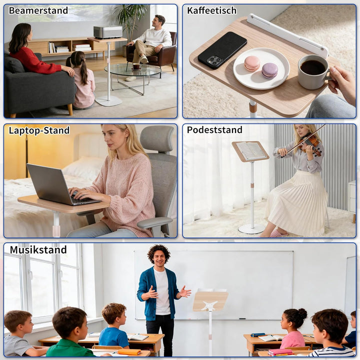 OUUTMEE Lesebuchständer, anhebbarer Beistelltisch, Winkelverstellung, Metallstruktur, Laptop, Kochbu