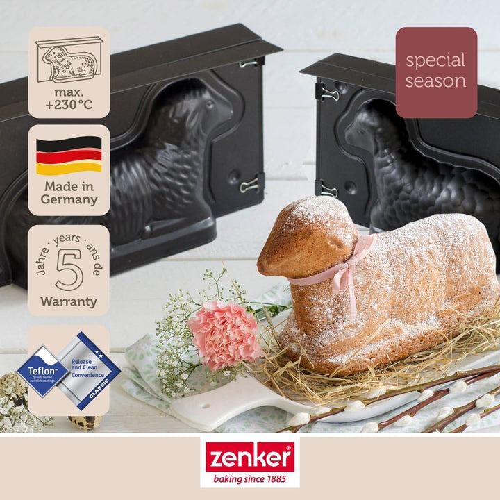 Zenker Osterbackformen-Set Special Season, hochwertige Lammform, Mini-Lammform aus Stahlblech, Backf