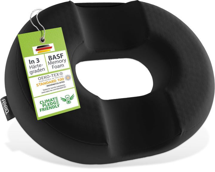 feela.® Orthopädisches Sitzring [3 Härtegrade] – Hämorrhoiden Sitzkissen mit Loch – nach OP & Geburt