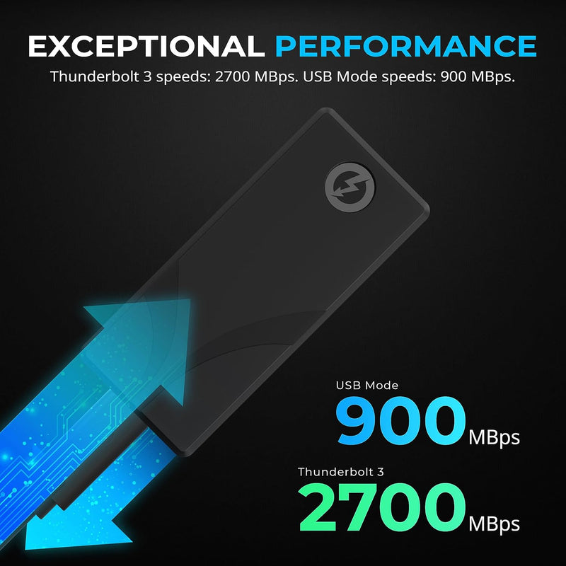 SABRENT Thunderbolt 3 Portable SSD 1TB, Festplatte extern NVMe, USB 3.2 Gen 2, 2700 MBps Lesen, USB