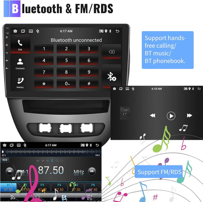 Hodozzy Android Autoradio für Toyota Aygo/Peugeot 107/Citroen C1 2005-2014,10.1 Zoll Autoradio Bluet