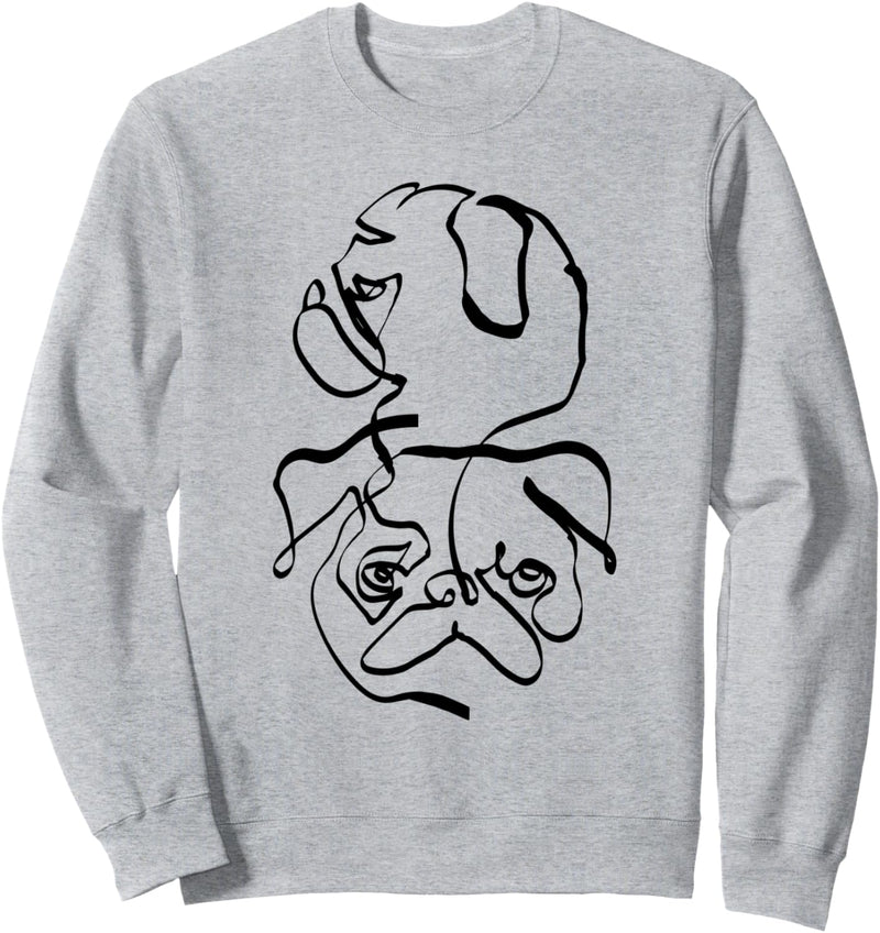 Abstract line pug Sweatshirt