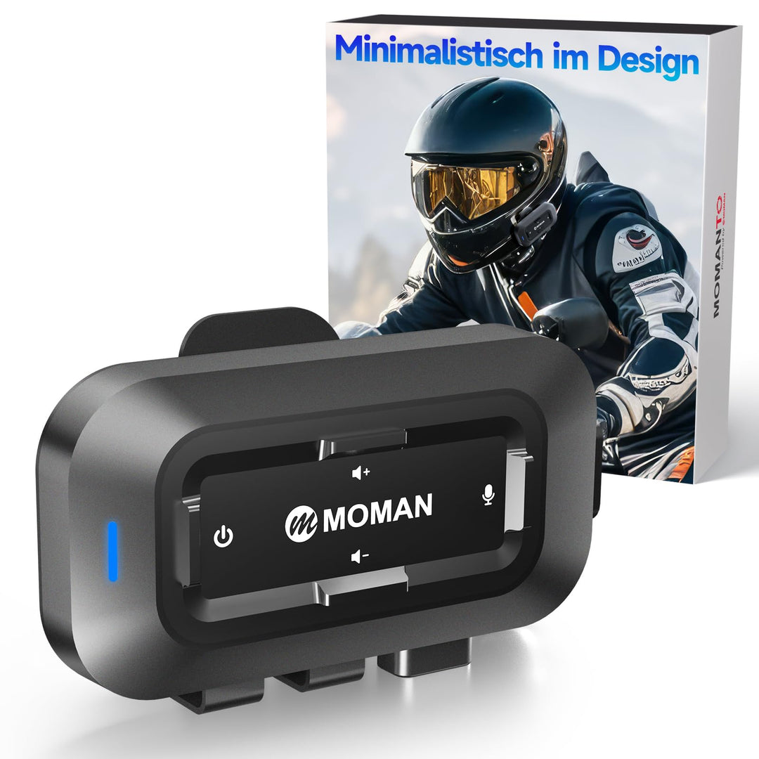 Moman RSC Motorrad Helm Headset 1000mAh für Solo-Fahrten, RSC