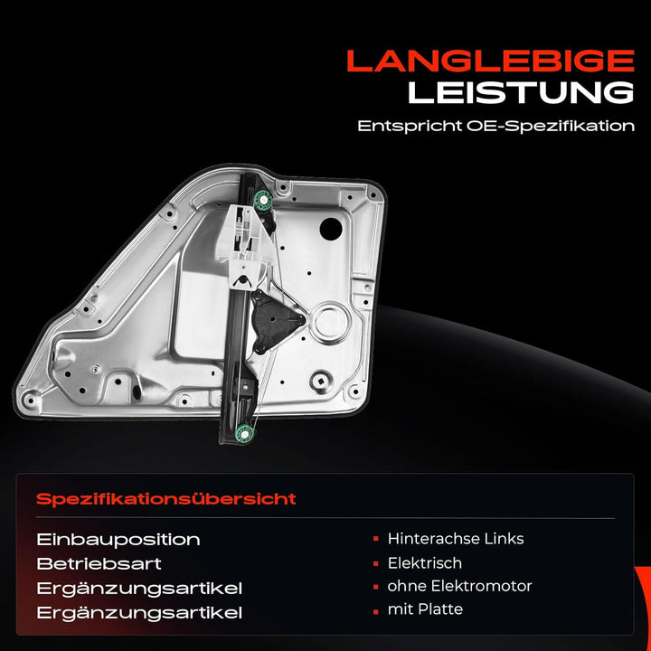 Frankberg Fensterheber Elektrisch 4/5 Türer Hinten Links Kompatibel mit Fabia I 6Y2 6Y3 Fabia I Comb