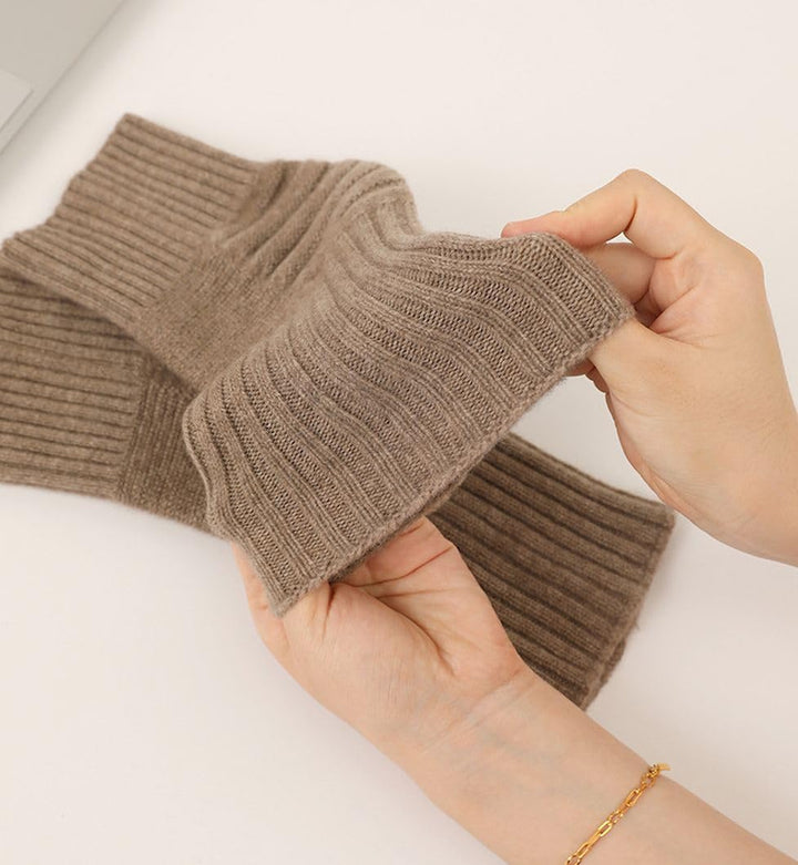 Prettystern verdickte Gestrickt 100% Kaschmir dehnbare wärmende Kniebeugen Kniestulpen Cashmere Knie