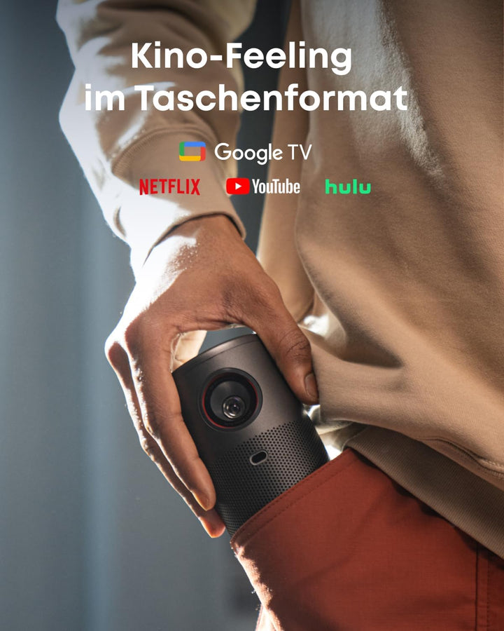 NEBULA Capsule Air Projektor mit Google TV, offiziell Lizenziertes Netflix, 720p Smarter Mini-Beamer